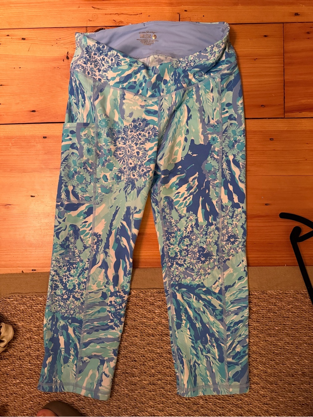 Lilly Pulitzer Blue Teal Printed Athletic Leggings